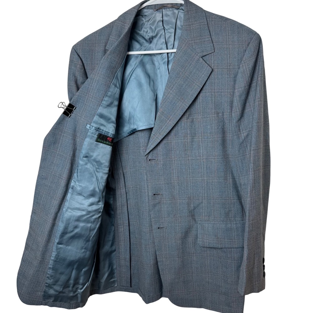 Abercrombie & Fitch Blazer Mens 42 Blue Glen Plaid Vintage 3 Button Sport Coat